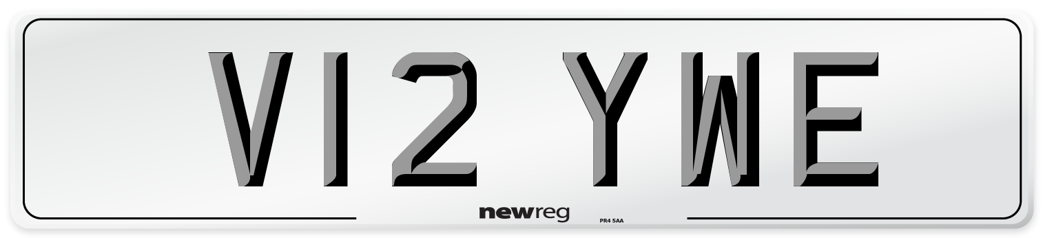 V12 YWE Number Plate from New Reg
